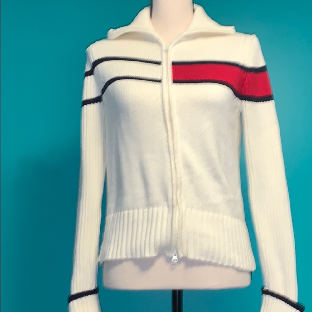 Tommy Hilfiger Full Zip Knit Sweater Medium
